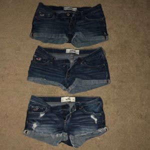 3 pairs of Hollister Denim Shorts